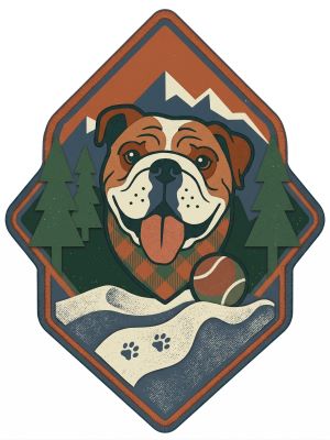Custom designed top with outdoor badge illustration